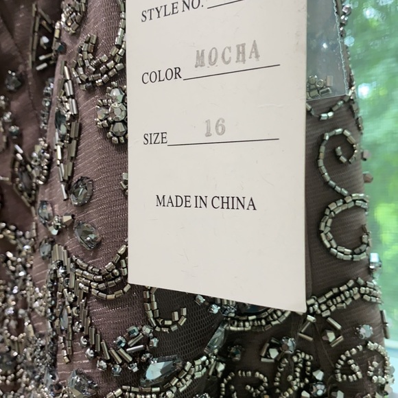 Montage by MonCheri V neck shoulder gown - Picture 6 of 8